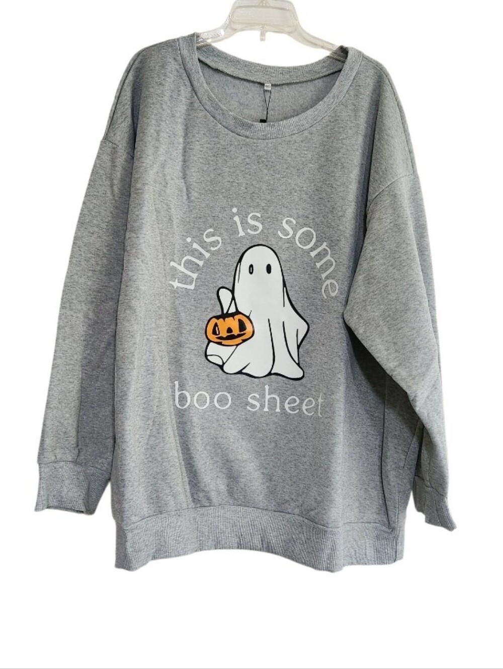 Heather Gray Halloween Ghost Graphic Sweatshirt Sz 4x Nwt